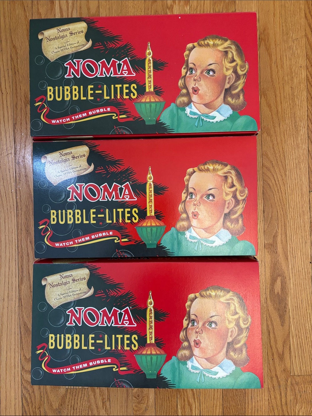 Noma Nostalgia Series Bubble-Lites Christmas Lights – Lot of 3 Boxes Retro Style